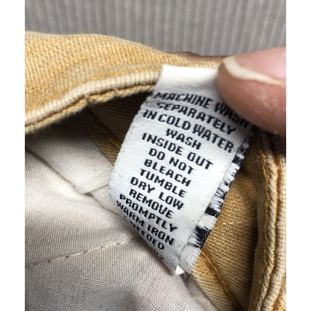 Celebrity Pink Skinny Jeans Size 15/32 Yellow Tan Factory Destroyed - Picture 14 of 16